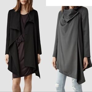 Size6 All Saints Aiko Monument Coat - Black